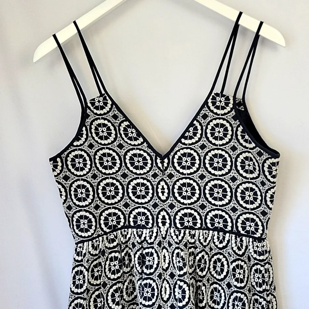J.Crew Double Strap Cotton Sundress Navy & White Size 4